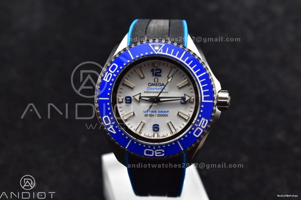 Ultra A 1078 Strap TF Edition Versatile SS 6000M Dial Best Black 1:1 on White Ceramic Deep Seamaster Rubber Bezel Blue 0113